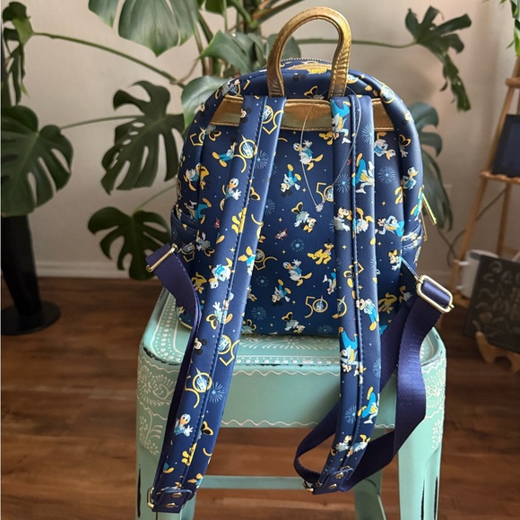Disney Loungefly 50th Anniversary Back Pack Blue and Gold main image 6